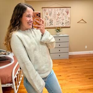 NWT NATION LTD Gray Sweatshirt Top Wide Sleeve Mockneck Medium